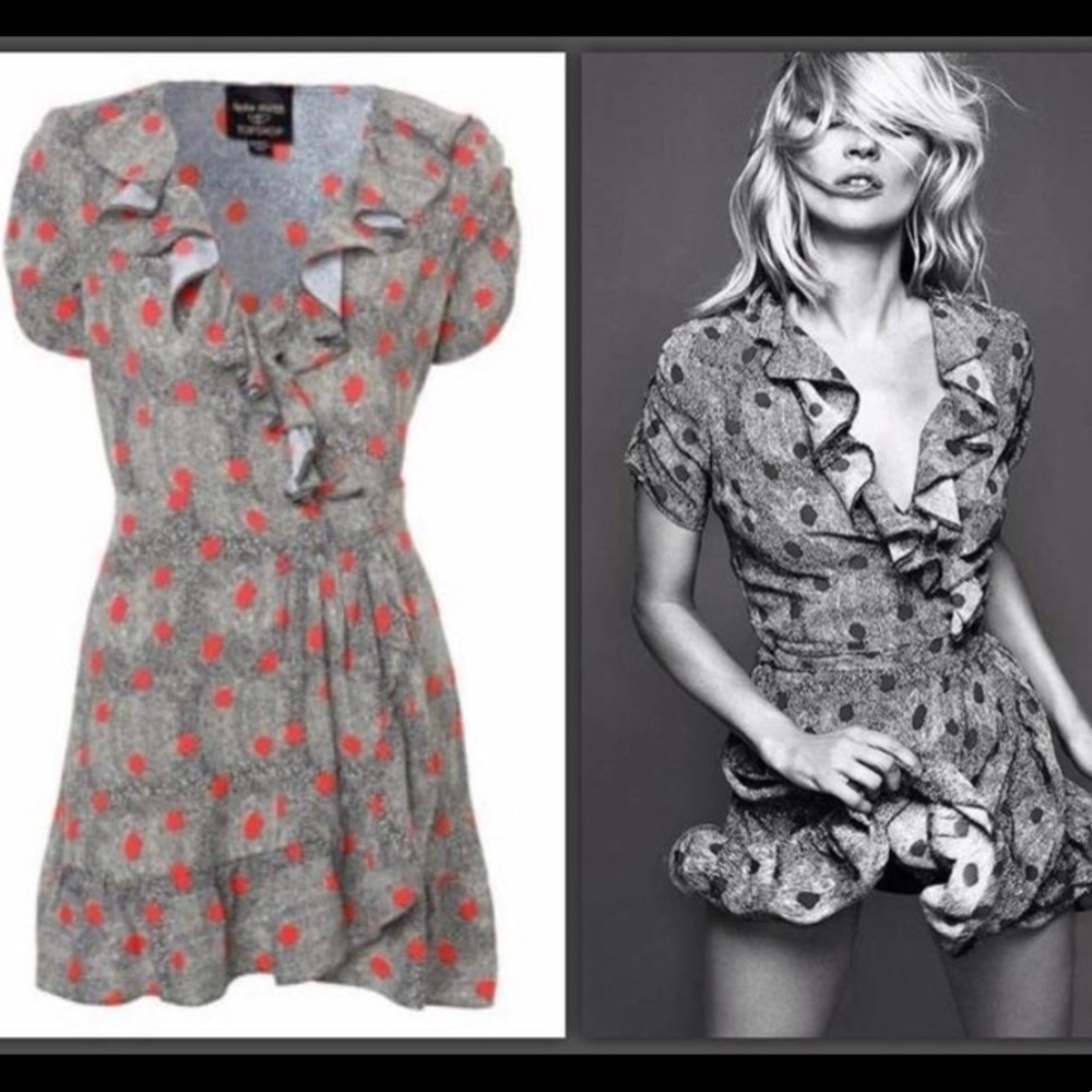 Kate moss for topshop wrap dress size 6 fits like 4